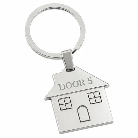 Happy Home Metal Keychain - Custom Ribbons Now