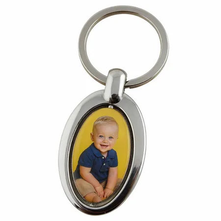 Spinning Oval Metal Keychain - Custom Ribbons Now