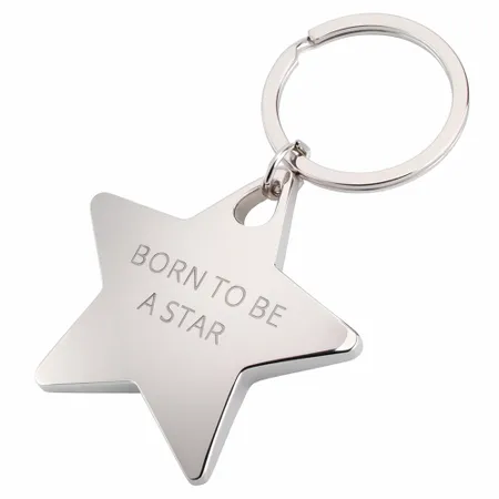 Dazzling Star Metal Keychain - Custom Ribbons Now