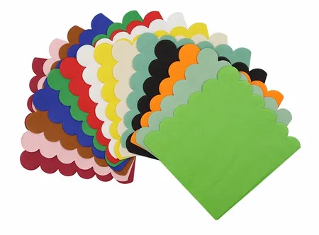 Scallop Foil Stamped Napkins - Custom Ribbons Now