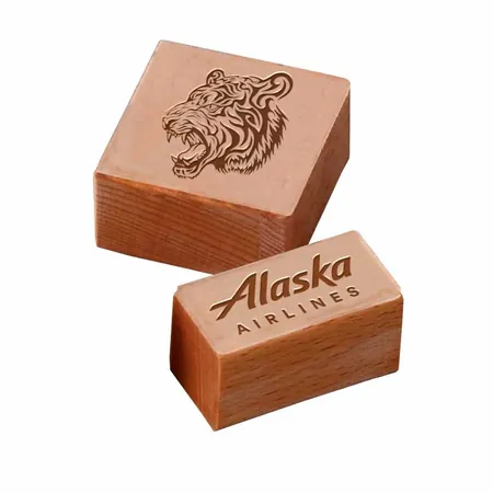 Rectangle Wood Rubber Stamps - Custom Ribbons Now