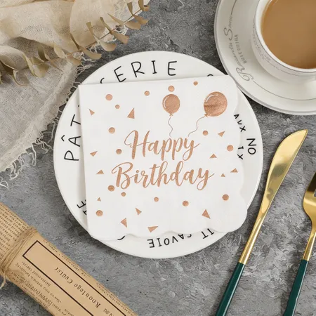 Scallop Foil Stamped Napkins - Custom Ribbons Now