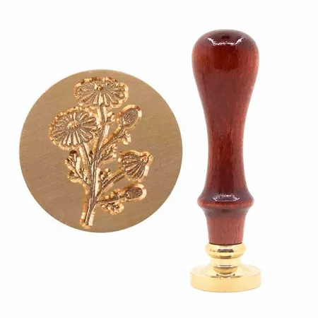 Beechwood Handle Wax Seal Stamps - Custom Ribbons Now