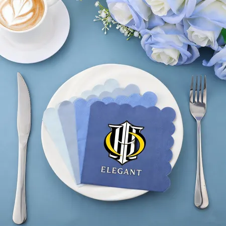 Scallop Beverage Napkins - Custom Ribbons Now