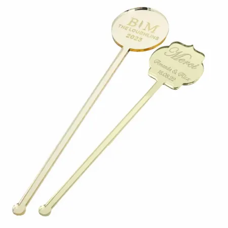 Metallic Acrylic Stir Sticks - Custom Ribbons Now