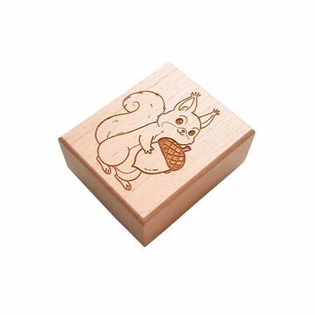 Square Wood Rubber Stamps - Custom Ribbons Now