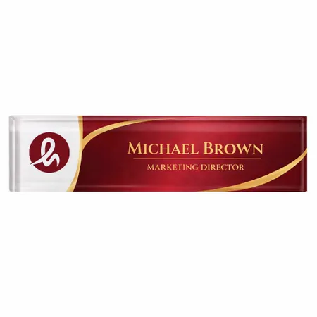 Acrylic Desktop Name Badges - Custom Ribbons Now