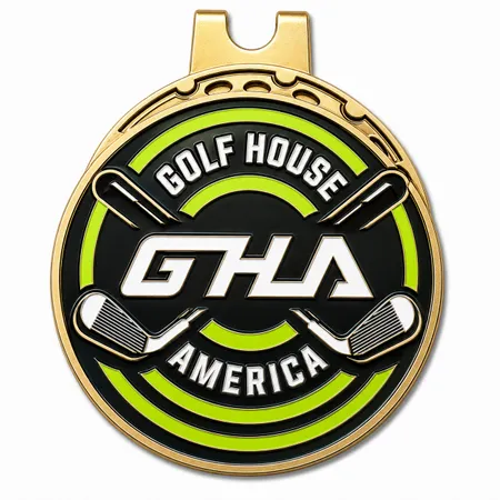 Soft Enamel Golf Ball Marker with Hat Clips - Custom Ribbons Now