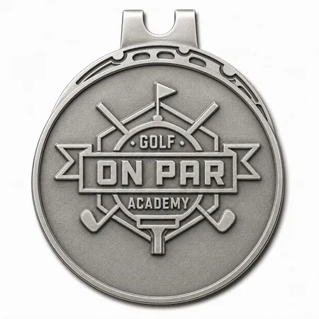 Die Struck Golf Ball Marker with Hat Clips - Custom Ribbons Now
