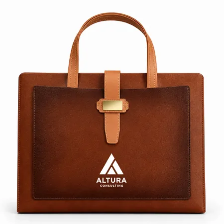 Leather Document Holders with Handle - Custom Ribbons Now