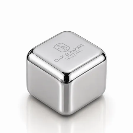Silver Stainless Steel Ice Cubes - Custom Ribbons Now