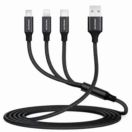 Nylon Braided 3-in-1 Charging Cables - Custom Ribbons Now