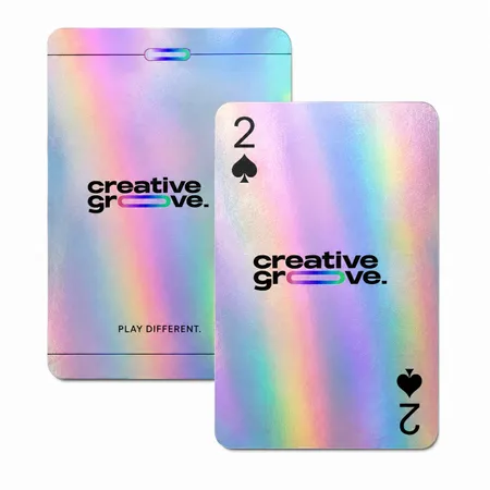 Holographic Silver Playing Cards - Custom Ribbons Now