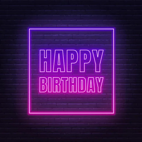 Happy Birthday Framed Neon Sign - Custom Ribbons Now