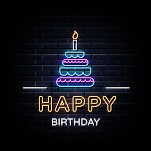 Cutie Cakie Happy Birthday Neon Sign - Custom Ribbons Now