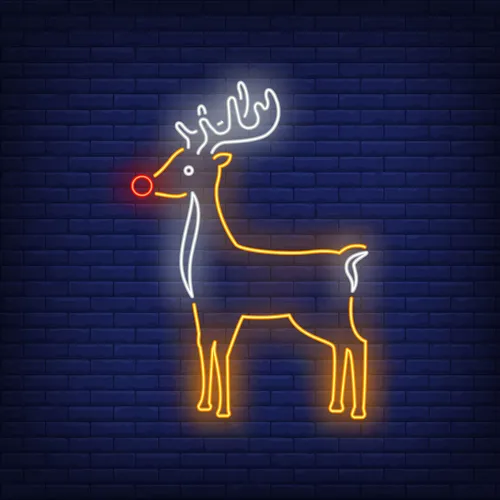 Cute Reindeer Neon Sign - Custom Ribbons Now