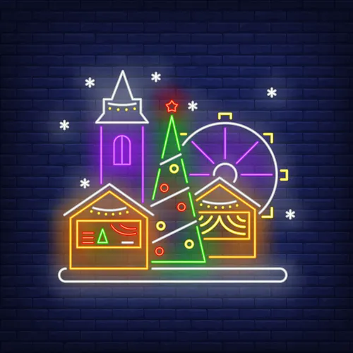 Christmas Fun Fair Neon Sign - Custom Ribbons Now