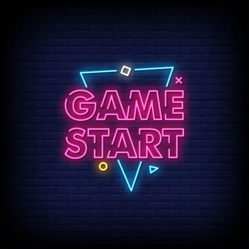 Game Start Neon Sign - Custom Ribbons Now