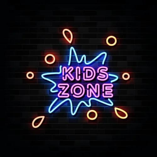 Kids Zone Neon Sign - Custom Ribbons Now