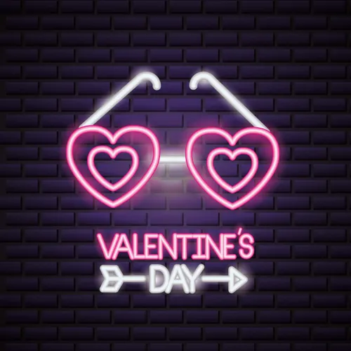 Valentines Day With Heart Sunglasses - Custom Ribbons Now