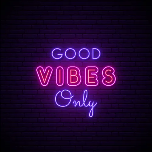 Pink & Purple Good Vibes Only Neon Sign - Custom Ribbons Now