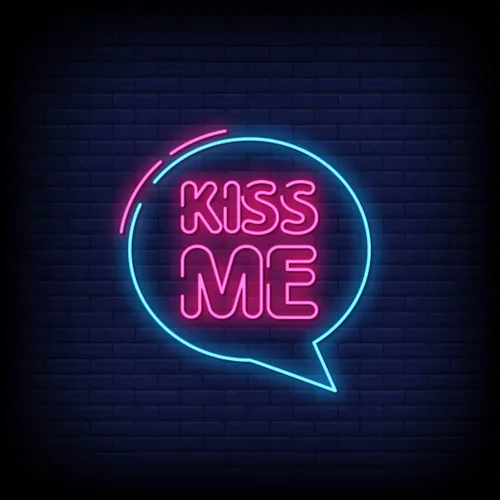 Kiss Me Neon Sign - Custom Ribbons Now