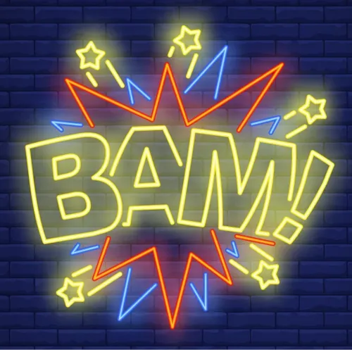 Bam Neon Sign - Custom Ribbons Now