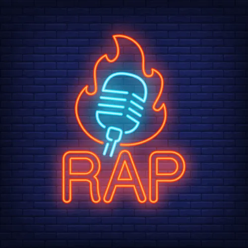 Rap Microphone Flame Neon Sign - Custom Ribbons Now