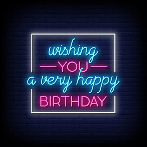 Wishing You A Very Happy Birthday Neon Sign - Custom Ribbons Now