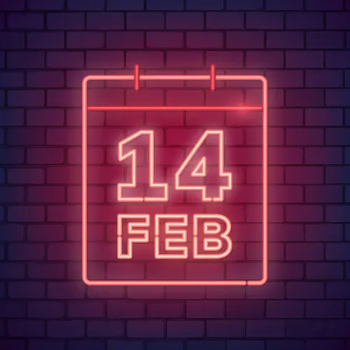Valentine's Day Date Neon Sign - Custom Ribbons Now
