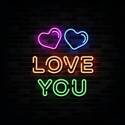 Love You Neon Sign - Custom Ribbons Now
