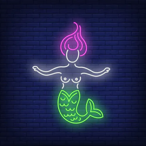 Mermaid Neon Sign - Custom Ribbons Now