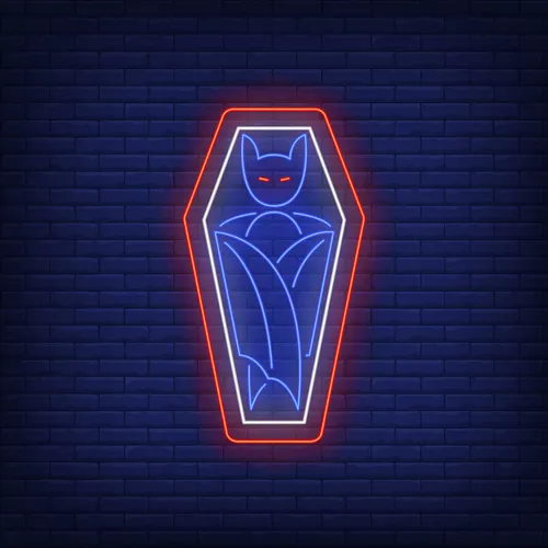 Vampire Coffin Neon Sign - Custom Ribbons Now