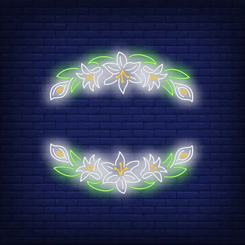 White Flower Neon Sign - Custom Ribbons Now