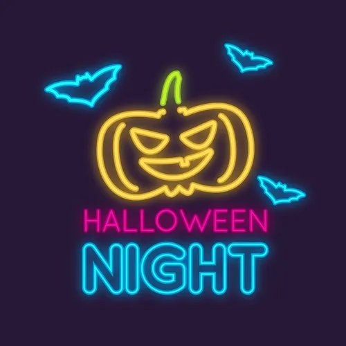Pumpkin Halloween Night Neon Sign - Custom Ribbons Now
