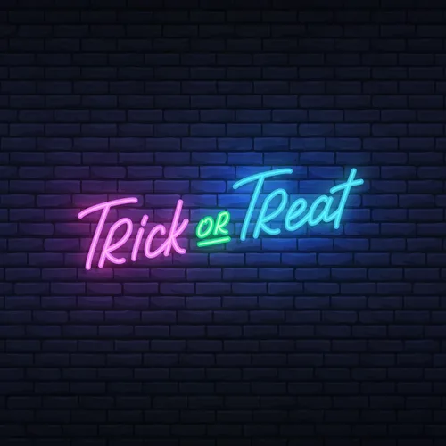 Trick or Treat Lettering Neon Sign - Custom Ribbons Now