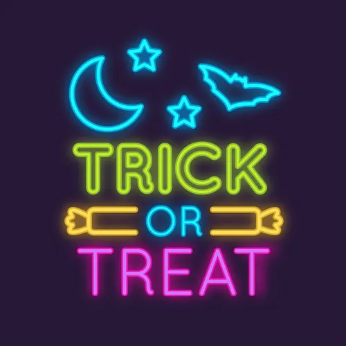 Trick Or Treat Neon Sign - Custom Ribbons Now