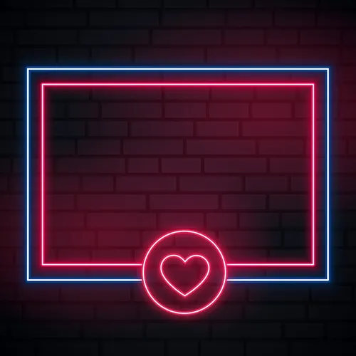 Love Heart Neon Glowing Frame Neon Sign - Custom Ribbons Now