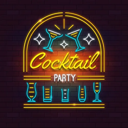 Cocktail Party Neon Sign - Custom Ribbons Now