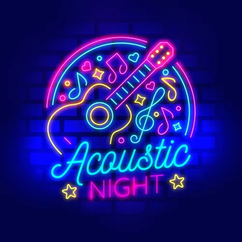 Acoustic Night Party Neon Sign - Custom Ribbons Now