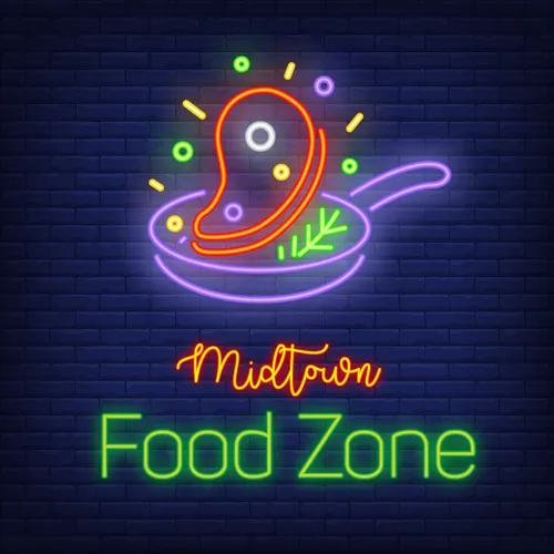 Midtown Food Zone Neon Sign - Custom Ribbons Now