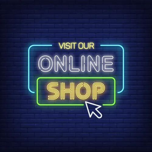 Online Shop Neon Sign - Custom Ribbons Now