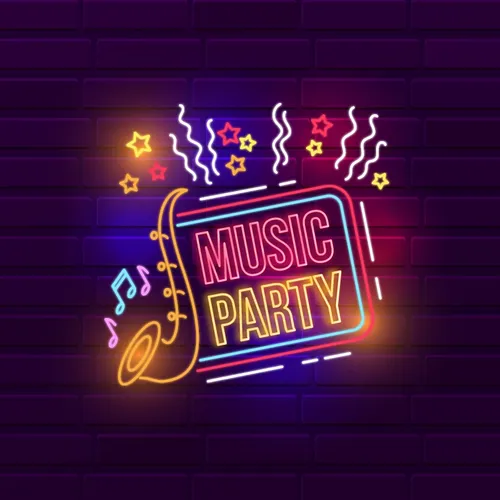 Music Party Neon Sign - Custom Ribbons Now