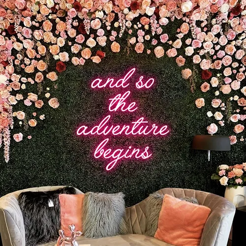 And So The Adventure Begins Neon Sign - Custom Ribbons Now