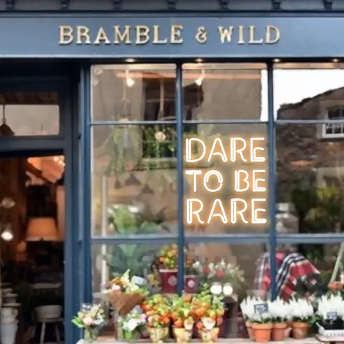 Dare To Be Rare Bright Neon Sign - Custom Ribbons Now
