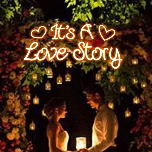 It's A Love Story Neon Sign - Custom Ribbons Now
