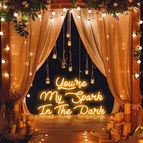 You Are My Spark in The Dark Neon Sign - Custom Ribbons Now