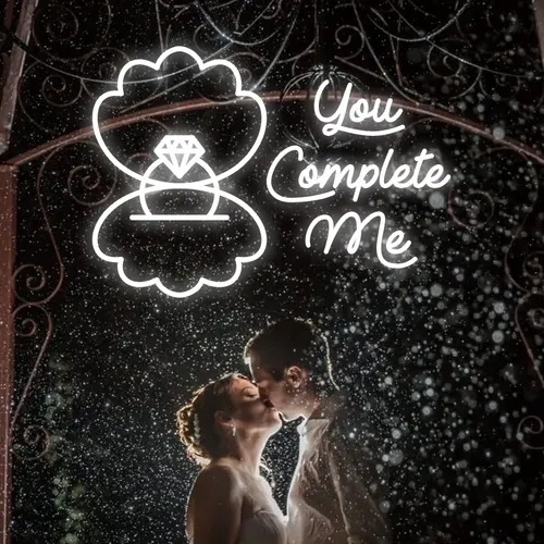 You Complete Me Neon Sign - Custom Ribbons Now