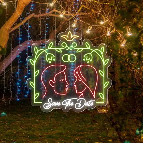Save The Date Neon Sign - Custom Ribbons Now