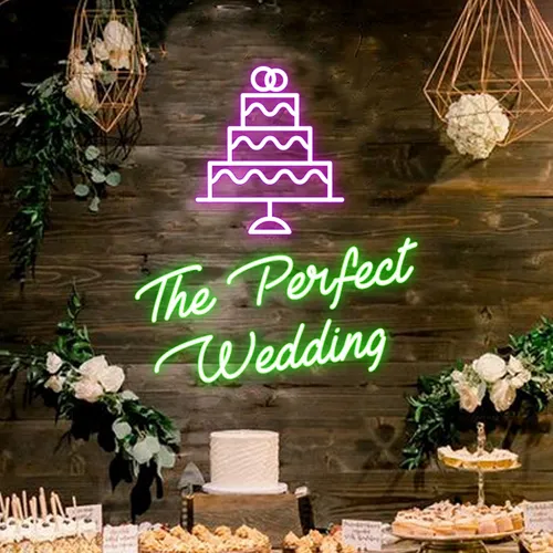 The Perfect Wedding Neon Sign - Custom Ribbons Now